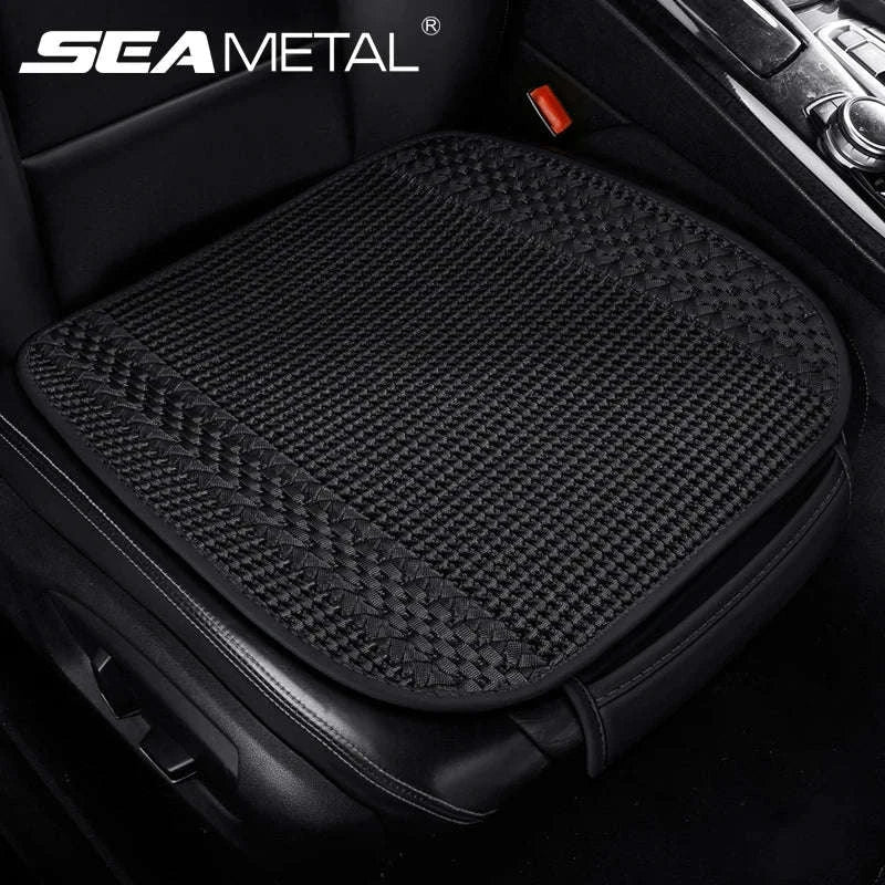 Ice Silk Car Seat Cover Breathable Cooling Seat Cushion Anti-Slip Universal-Beige 1pc
