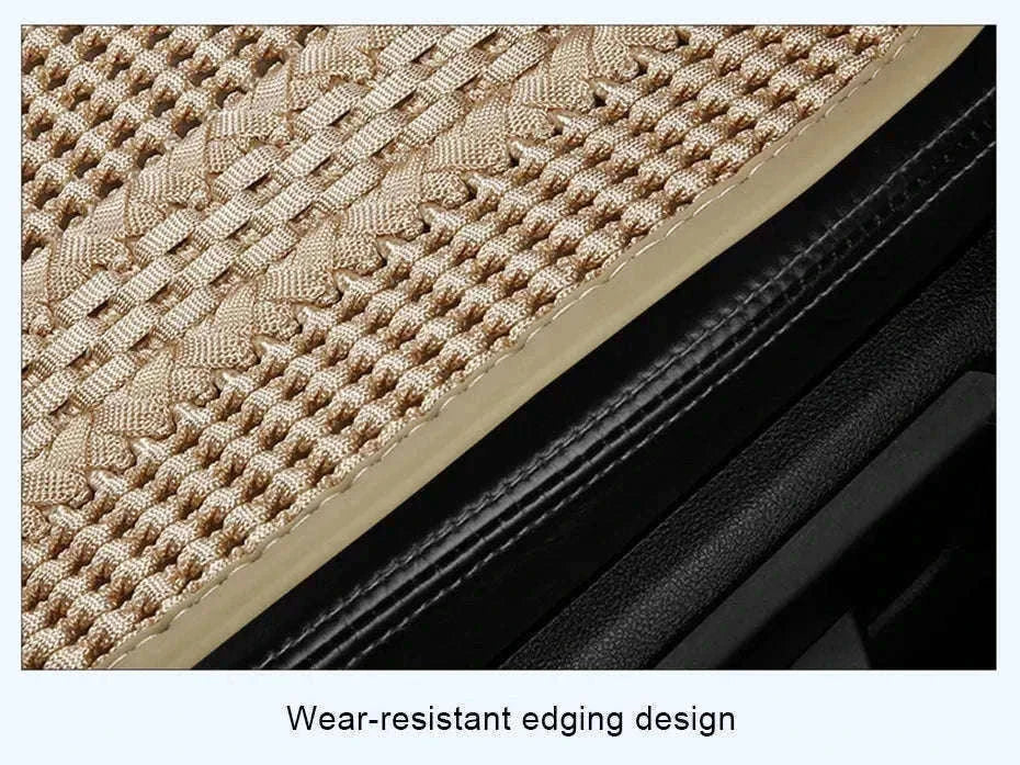 Ice Silk Car Seat Cover Breathable Cooling Seat Cushion Anti-Slip Universal-Beige 1pc