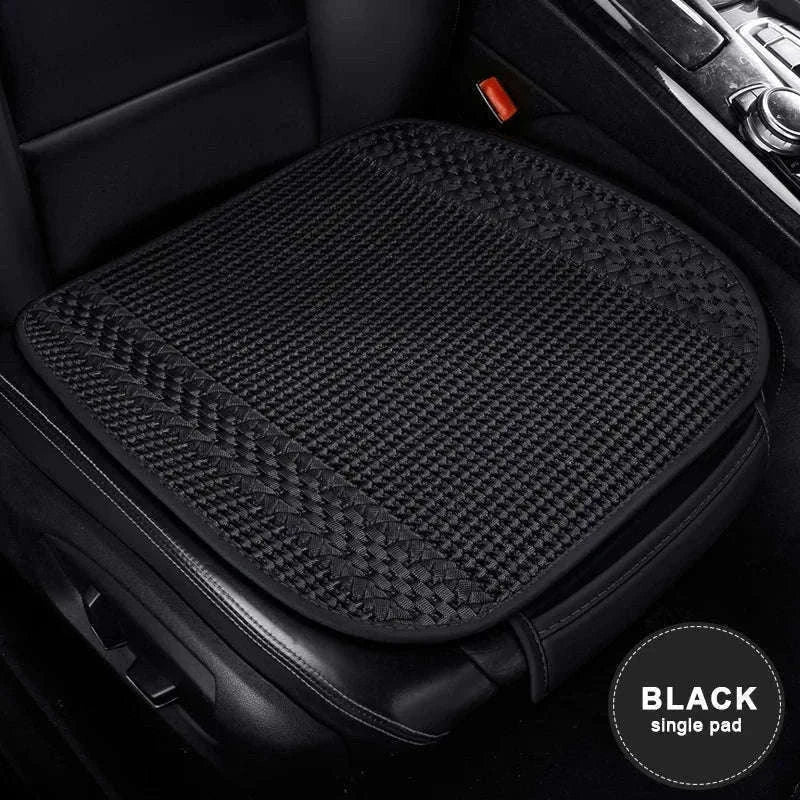 Ice Silk Car Seat Cover Breathable Cooling Seat Cushion Anti-Slip Universal-Beige 1pc