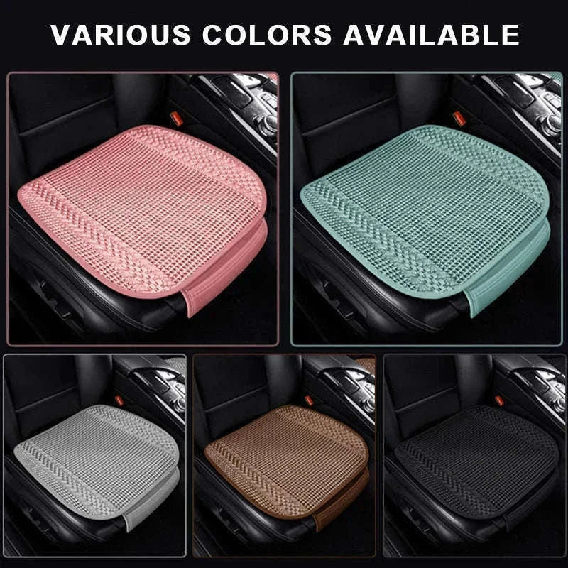 Ice Silk Car Seat Cover Breathable Cooling Seat Cushion Anti-Slip Universal-Beige 1pc
