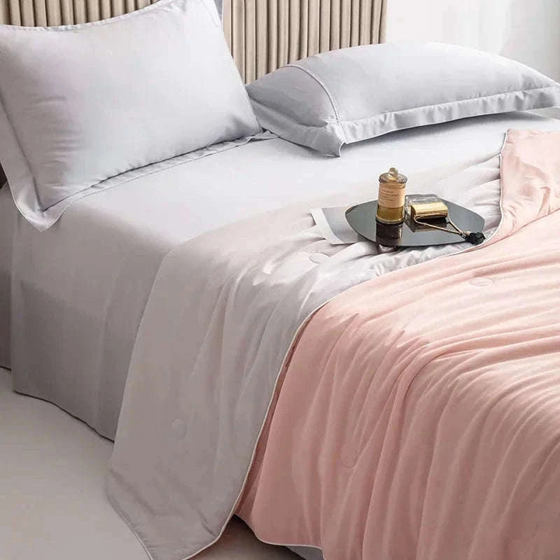 Ice Silk Cooling Blanket for Summer Sleep Comfort-Aqua Green / 200x230cm