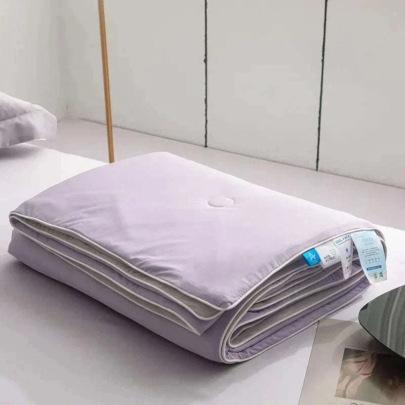 Ice Silk Cooling Blanket for Summer Sleep Comfort-Aqua Green / 200x230cm