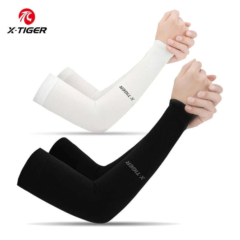 Ice Silk Cycling Arm Sleeves for Cool Performance-As picture