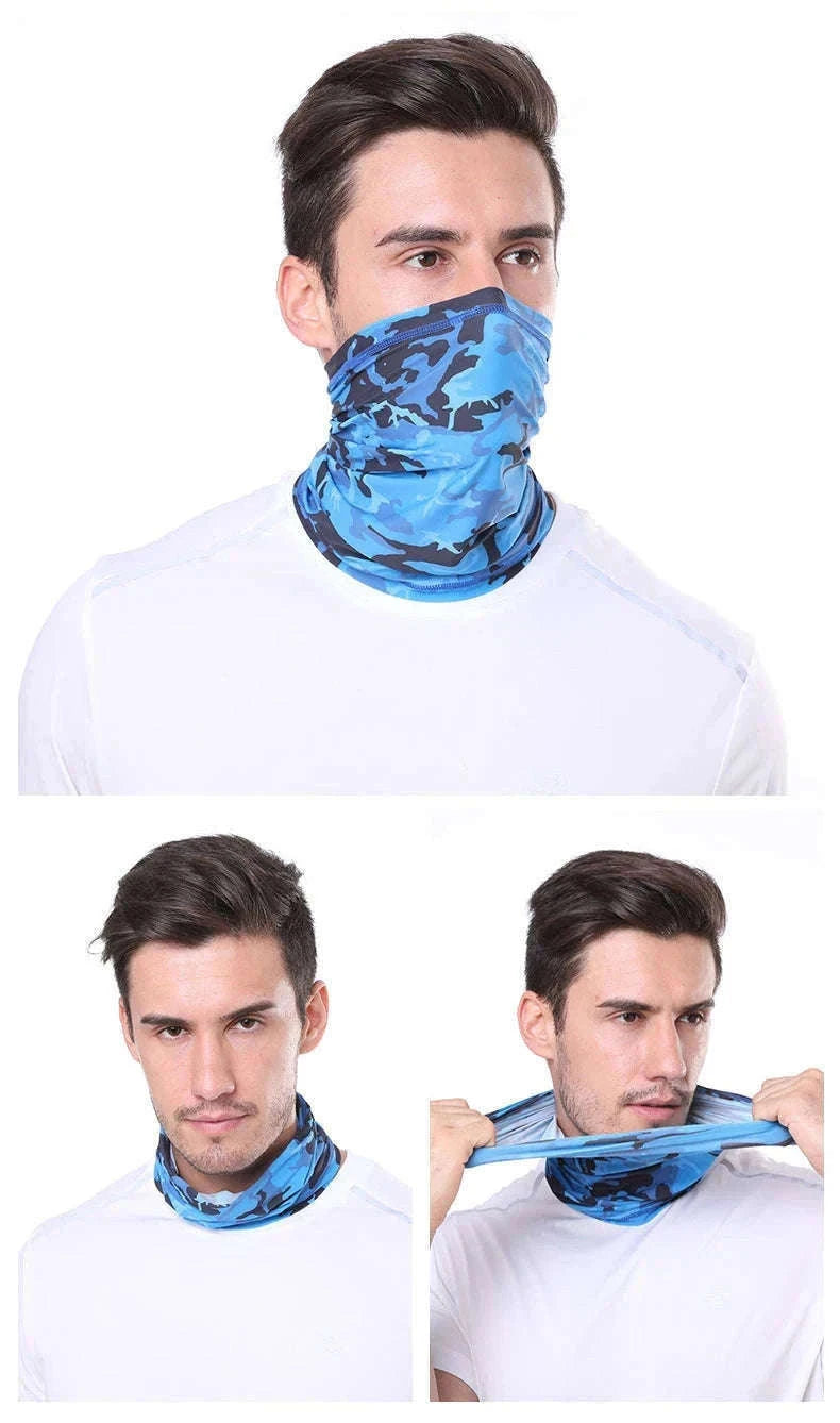 Ice Silk Sun Protection Neck Cover for Motorcycles and Outdoors-WHITE