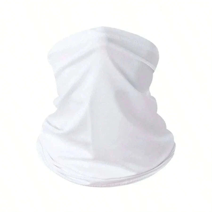 Ice Silk Sun Protection Neck Cover for Outdoor Riding-WHITE