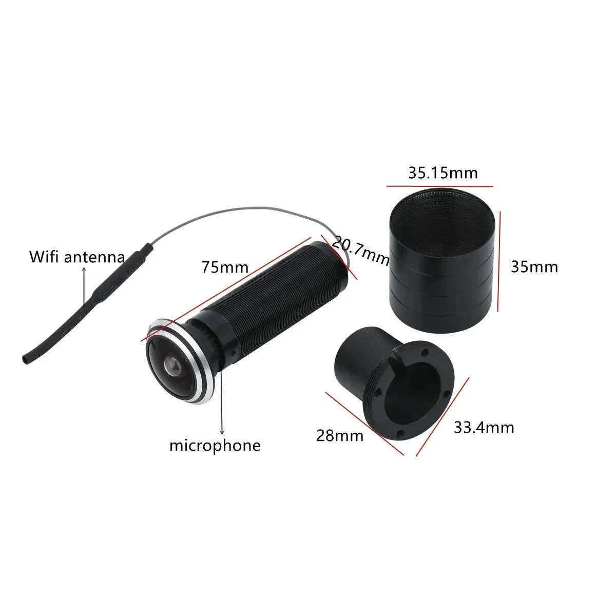 ICSEE Tuya WiFi Smart Door Peephole Camera 1080P-C-icsee app / AU Plug