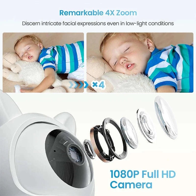 ieGeek 1080P Baby Monitor with 2 Cameras and Split Screen-United States