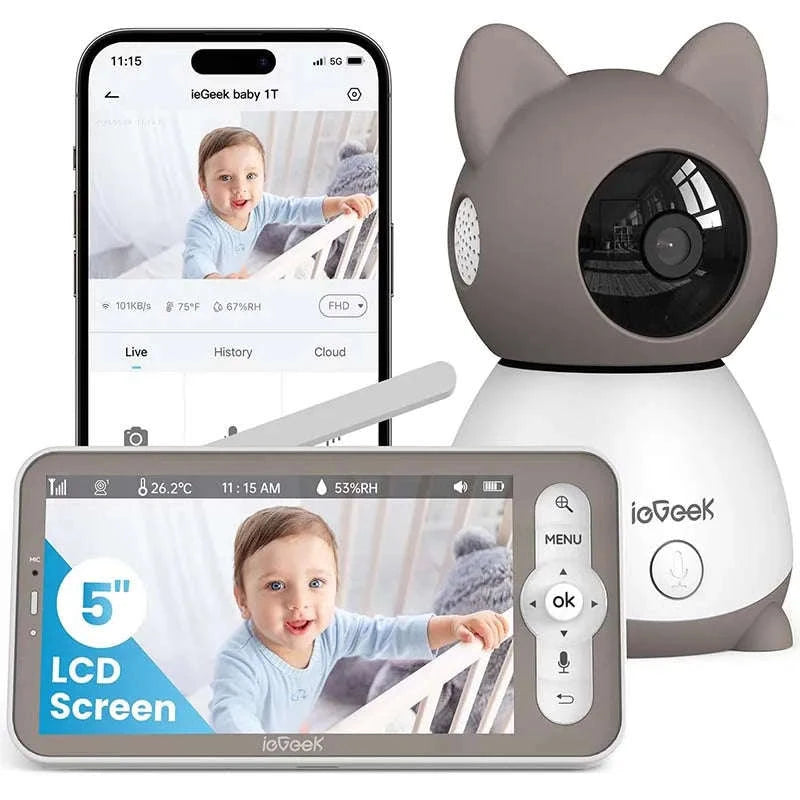ieGeek 2K Baby Monitor with 5-Inch Screen, Night Vision-United States