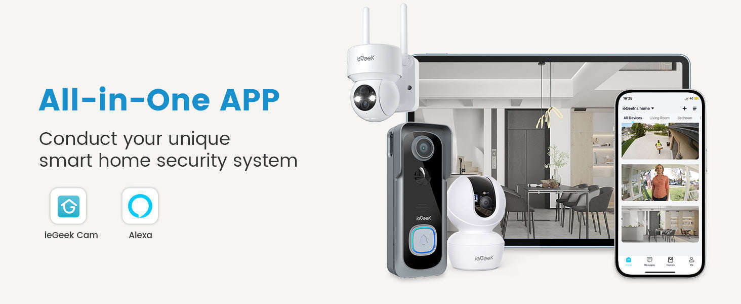 ieGeek 2K Wireless Video Doorbell Camera with Chime-black / United States