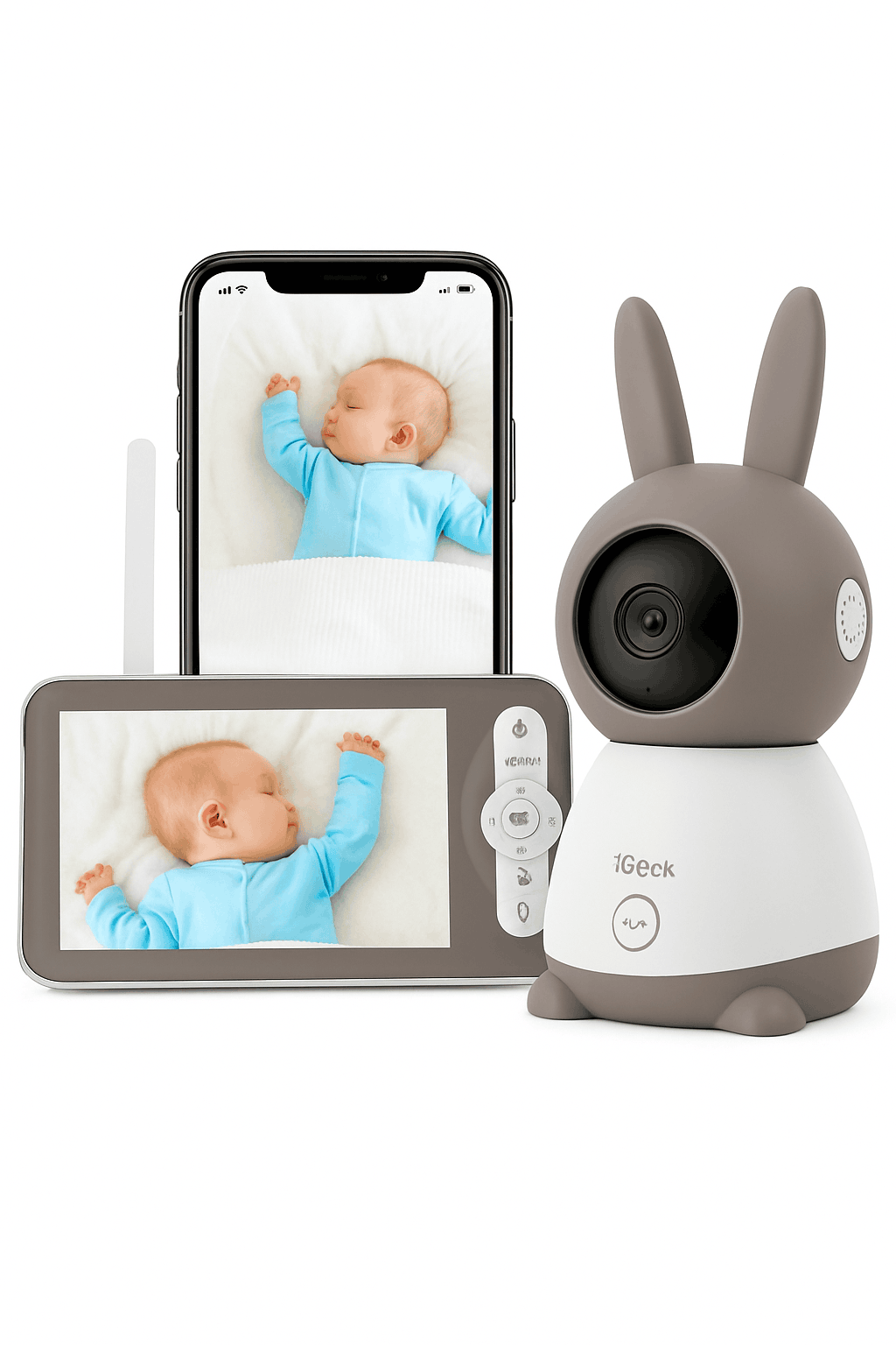 ieGeek 5" 2K Baby Monitor with 360° PTZ and Motion Alerts-france