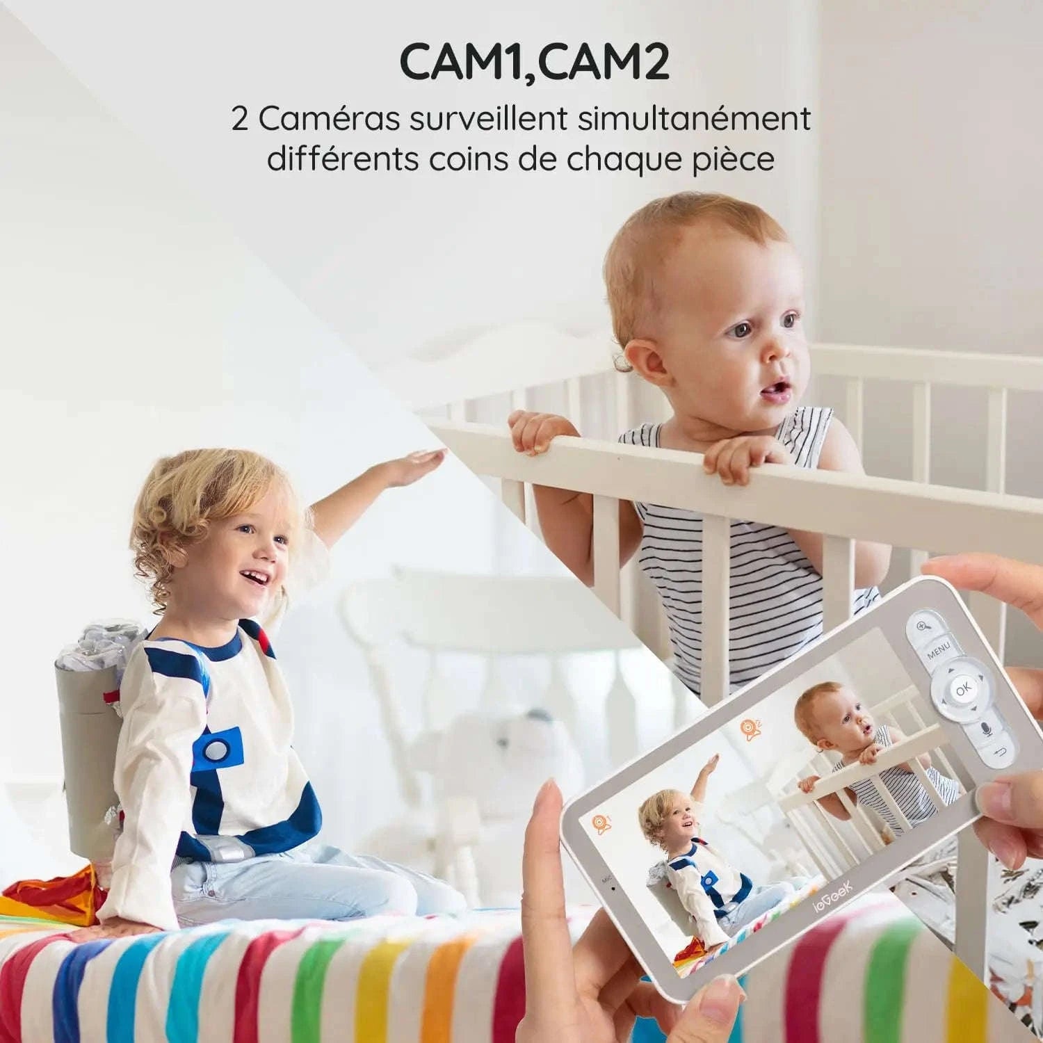ieGeek 5 Inch Baby Monitor with 2 Cameras, 2K/3MP-United Kingdom