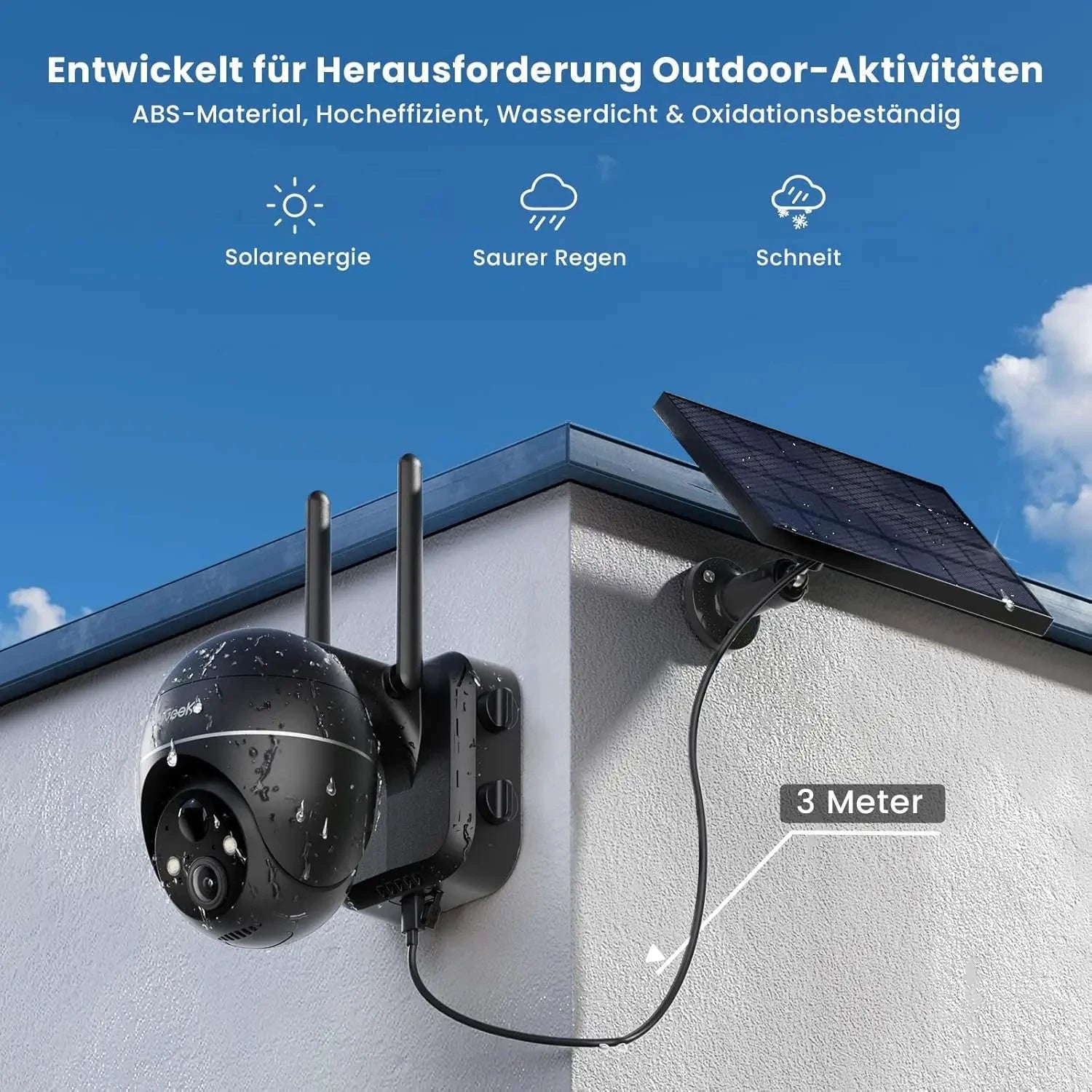 ieGeek 5MP Outdoor PTZ Security Camera with Solar Panel-Germany