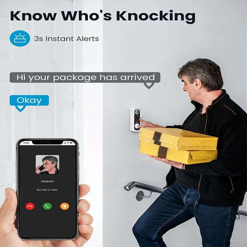 ieGeek Wireless Video Doorbell Camera with Chime, 2K HD-United Kingdom