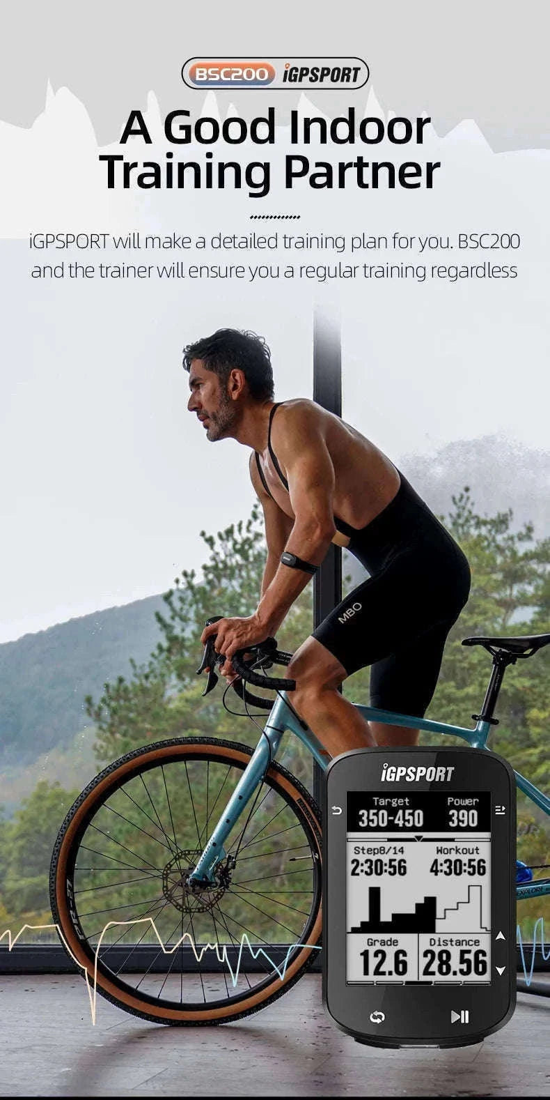 IGPSPORT BSC200 GPS Bicycle Computer for Ride Tracking-BSC200