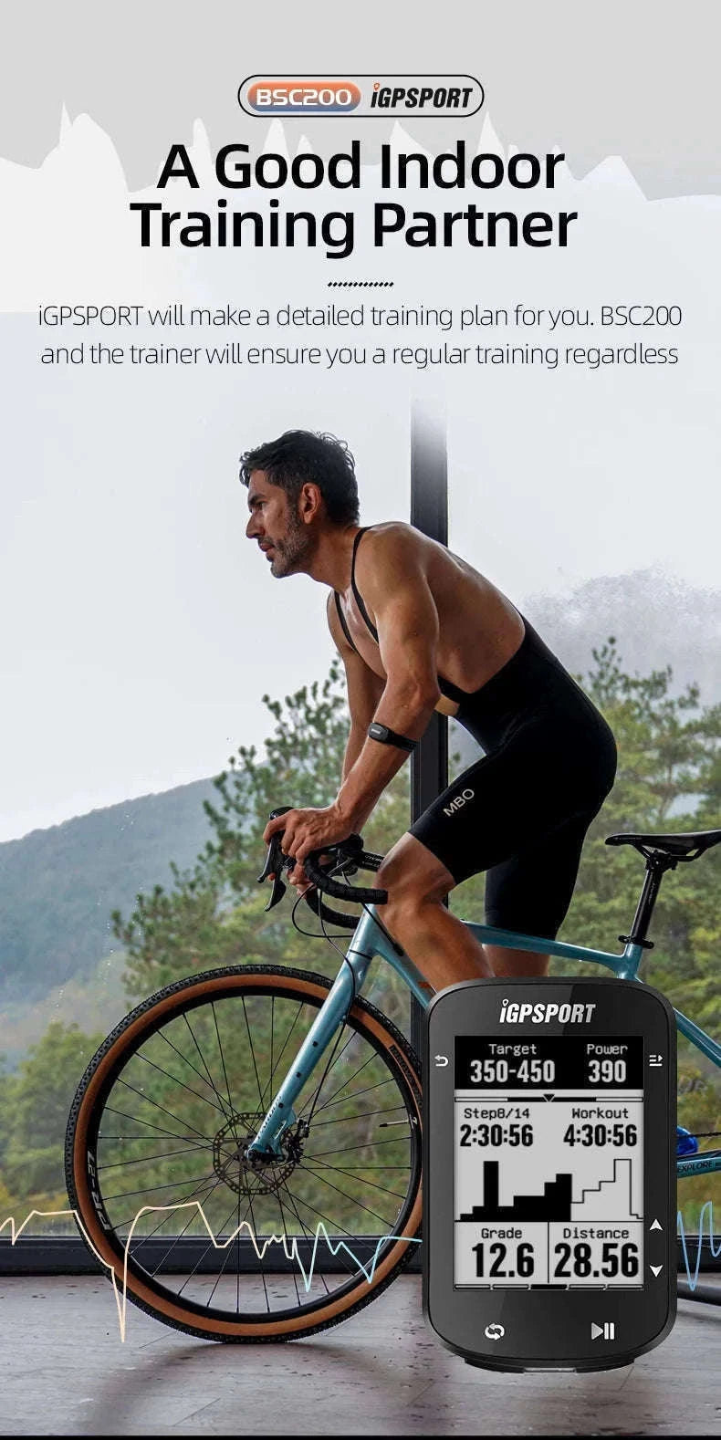 IGPSPORT BSC200 GPS Bicycle Computer for Ride Tracking-BSC200