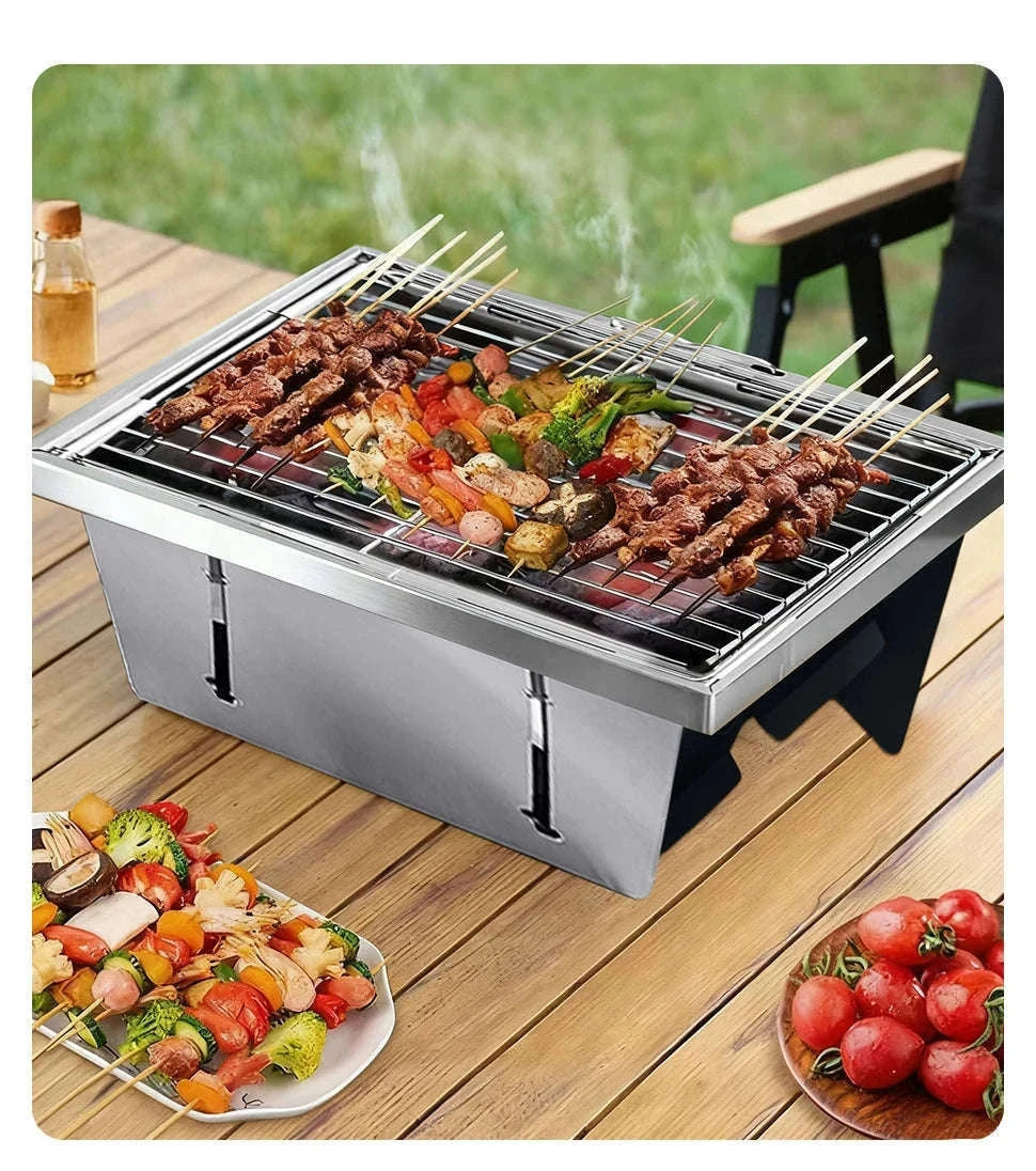 IGT Barbecue Grill Folding Charcoal Stove for Camping-BBQ Grill