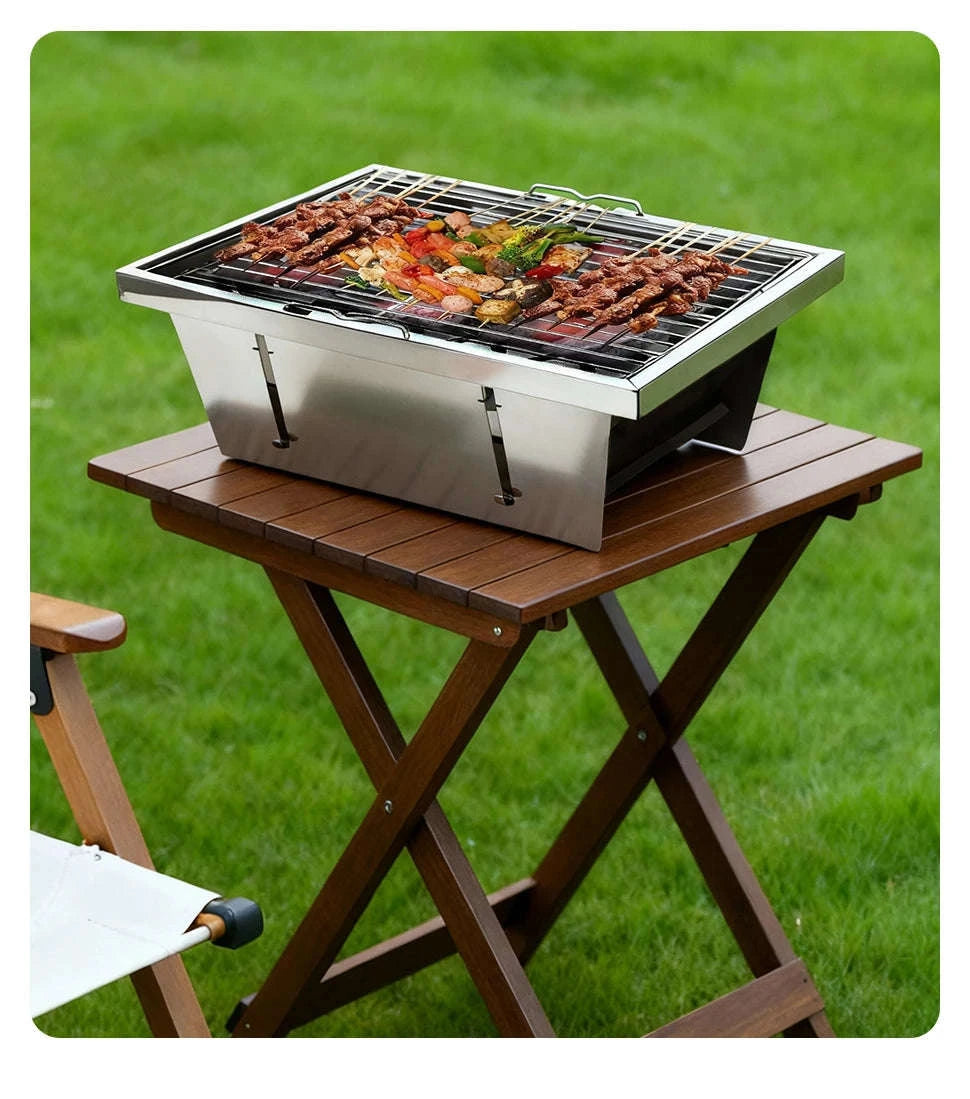 IGT Barbecue Grill Folding Charcoal Stove for Camping-BBQ Grill