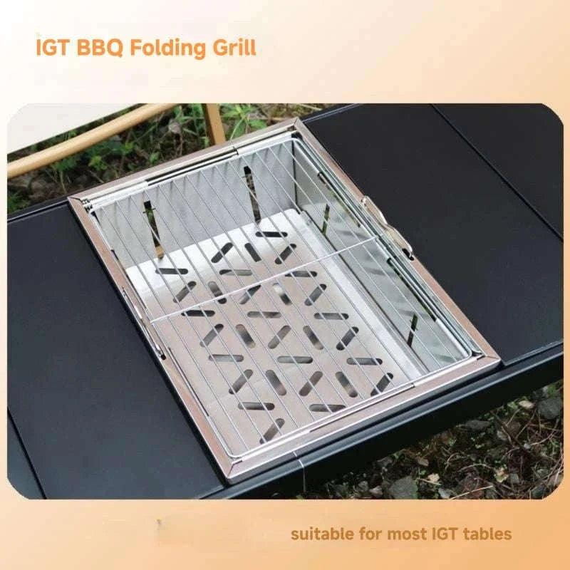 IGT Barbecue Grill Folding Charcoal Stove for Camping-BBQ Grill