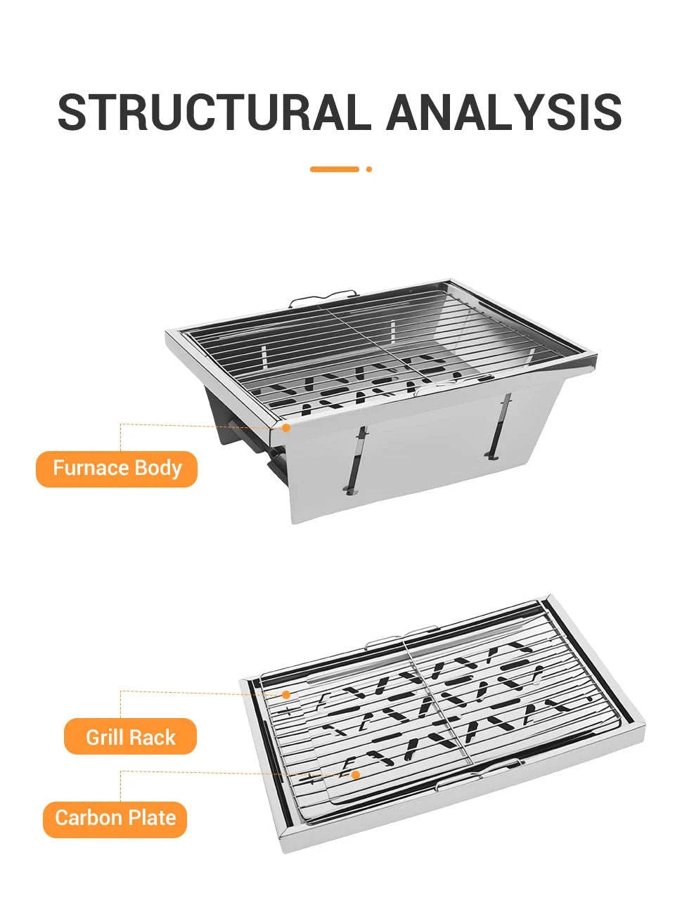 IGT Barbecue Grill Folding Charcoal Stove for Camping-BBQ Grill