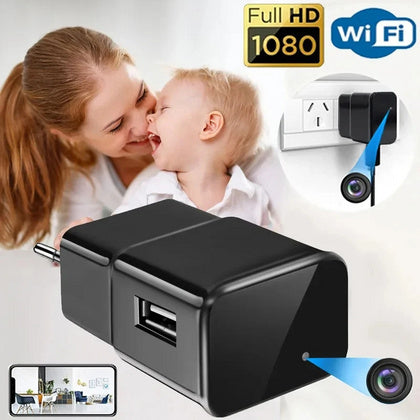IP WiFi kamera skrita v USB polnilcu, omogoča ogled od kjerkoli 128GB.