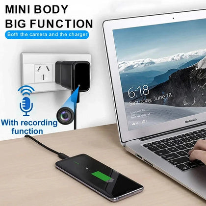 IP WiFi kamera skrita v USB polnilcu, omogoča ogled od kjerkoli 128GB.