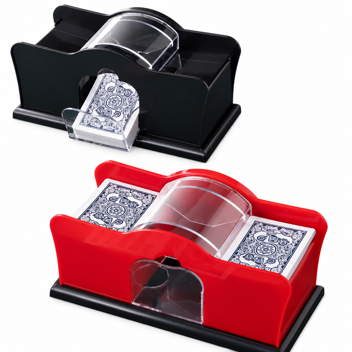 Manual Two-Deck Card Shuffler with Hand Crank