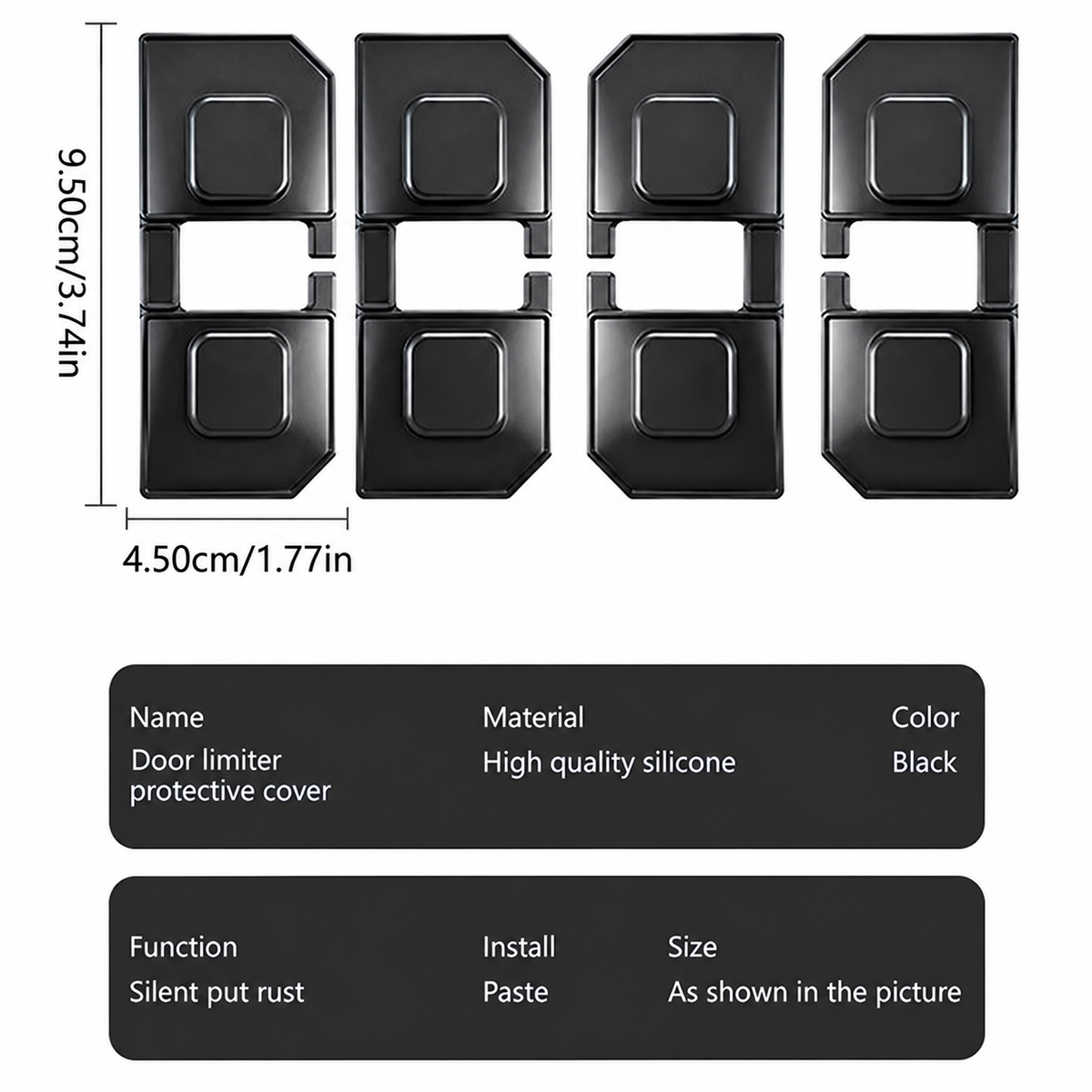 Self-Adhesive Silicone Car Door Check Covers – 4 Pieces