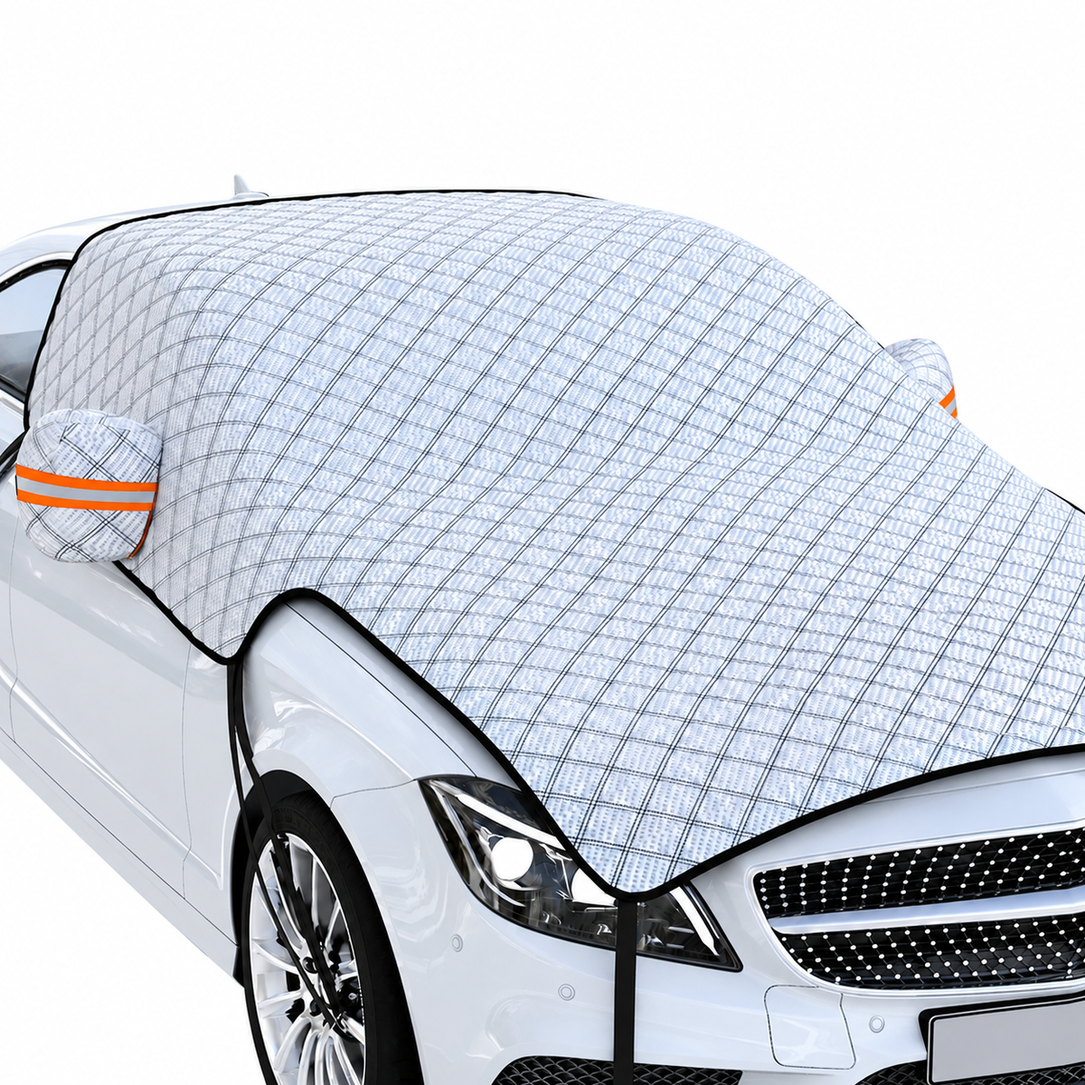 Quilted Windshield and Hood Snow Cover with Securing Straps