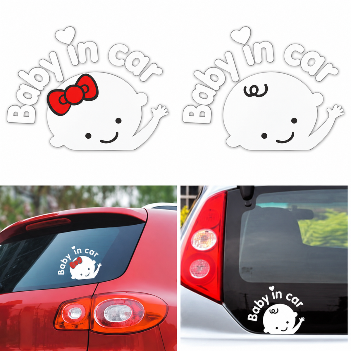 Baby in Car Window Decal – 14.5 × 12 cm