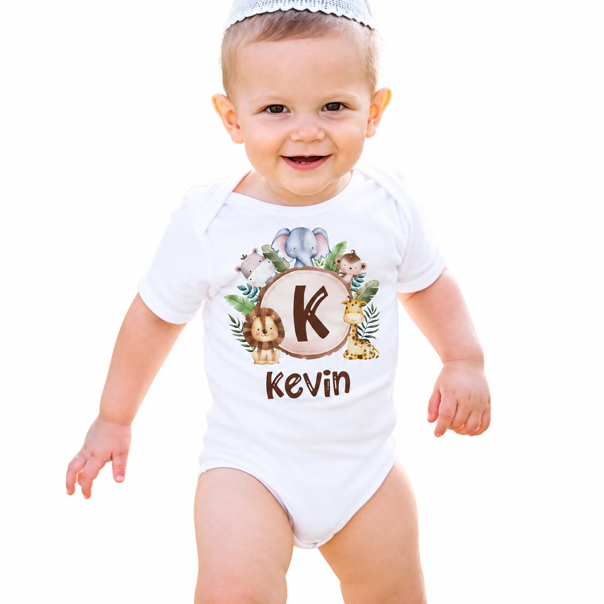 Personalized Lion-Initial Baby Bodysuit