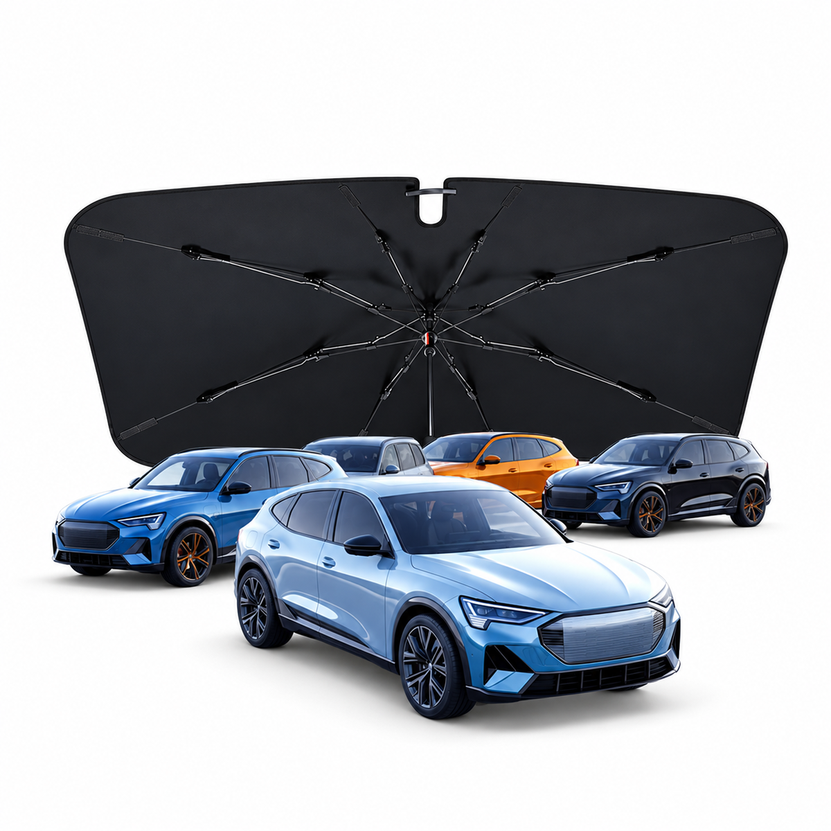 Umbrella-Style Windscreen Sunshade – 142 × 75 cm