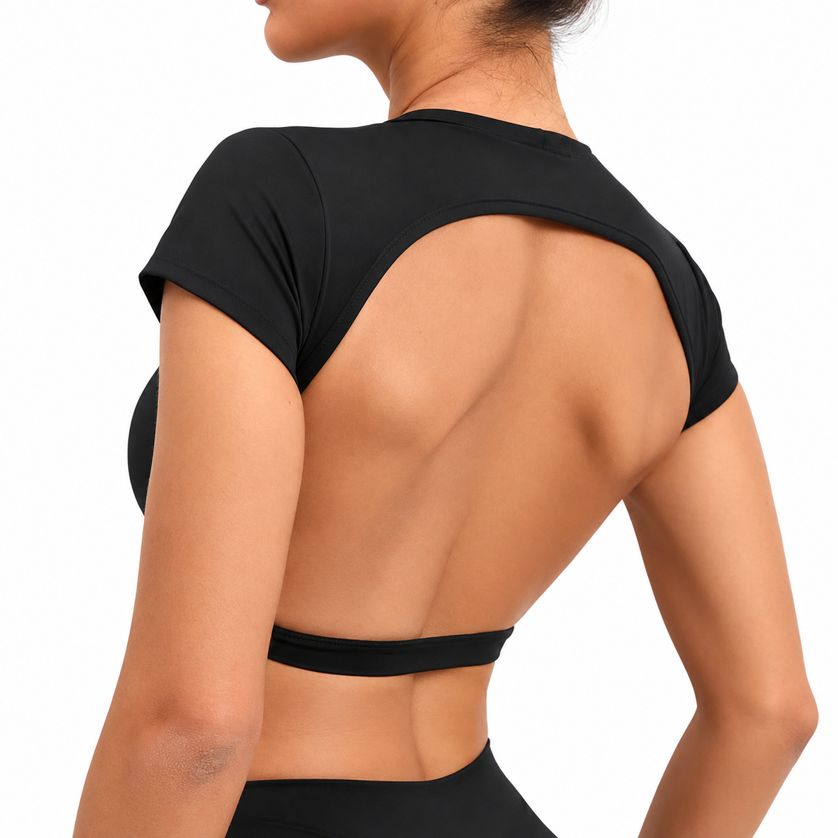 Women's Backless Stretch Workout Crop Top