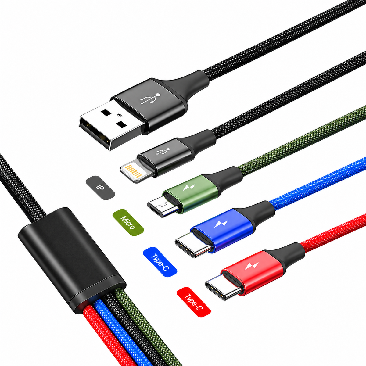 4-in-1 Multi-Connector Charging Cable 1.2m