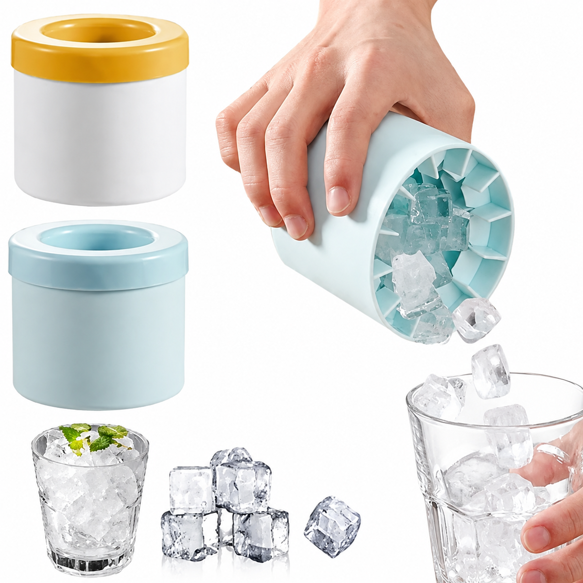 Cylindrical Silicone Ice-Cube Mould