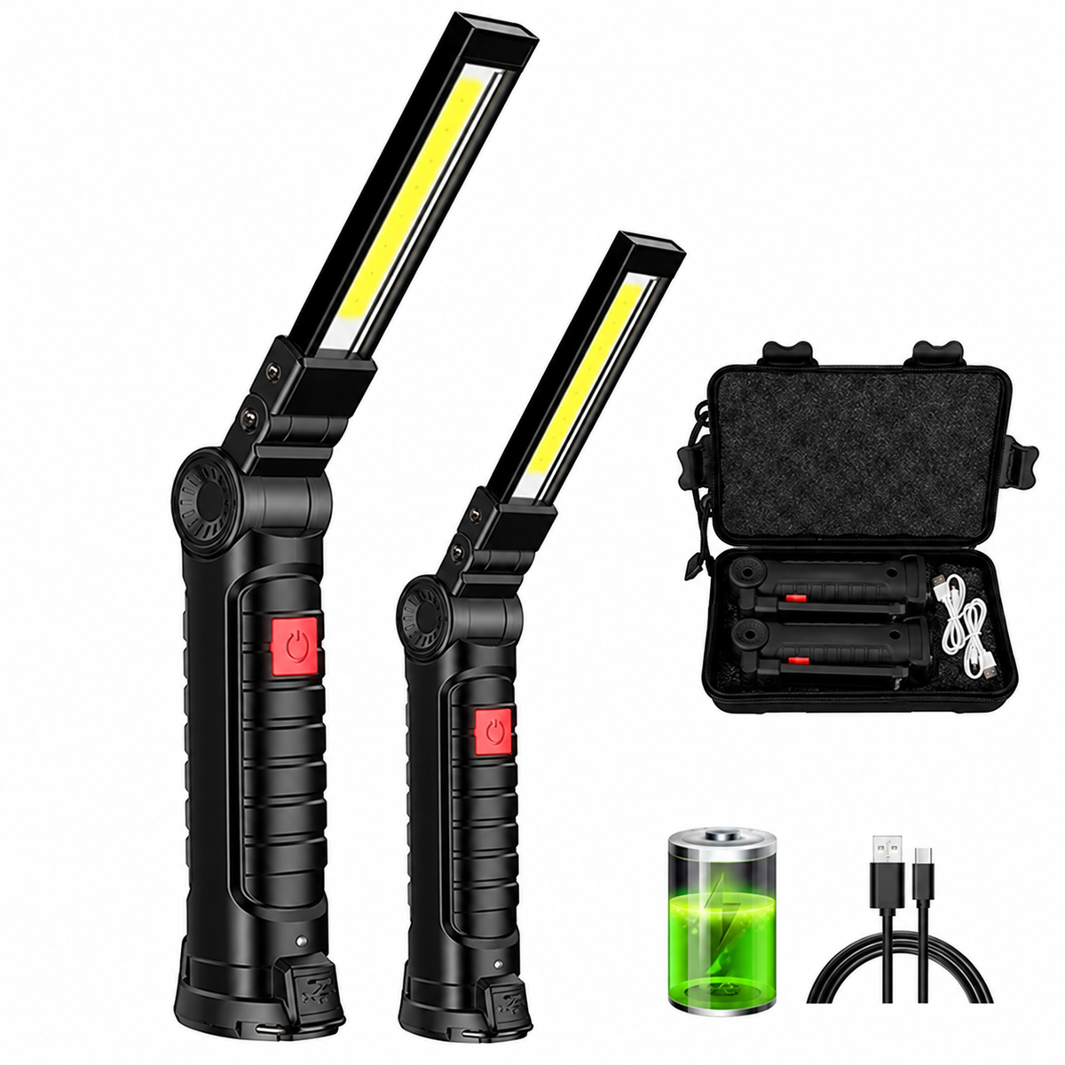 Rechargeable COB Work Light with Magnet and Hook