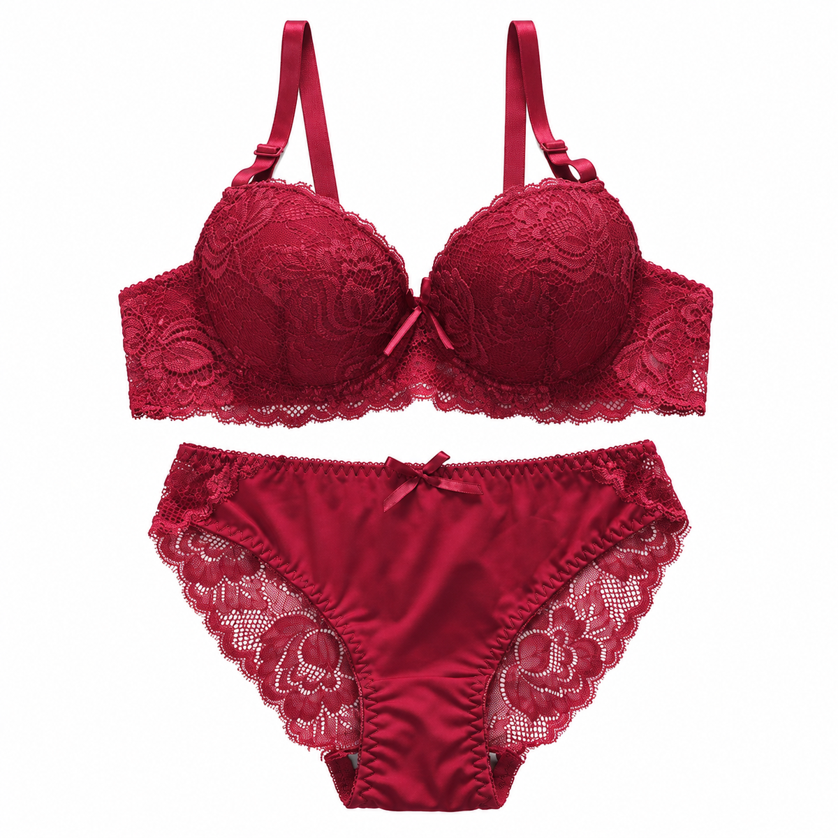 Lace Underwire Bra and Brief Set