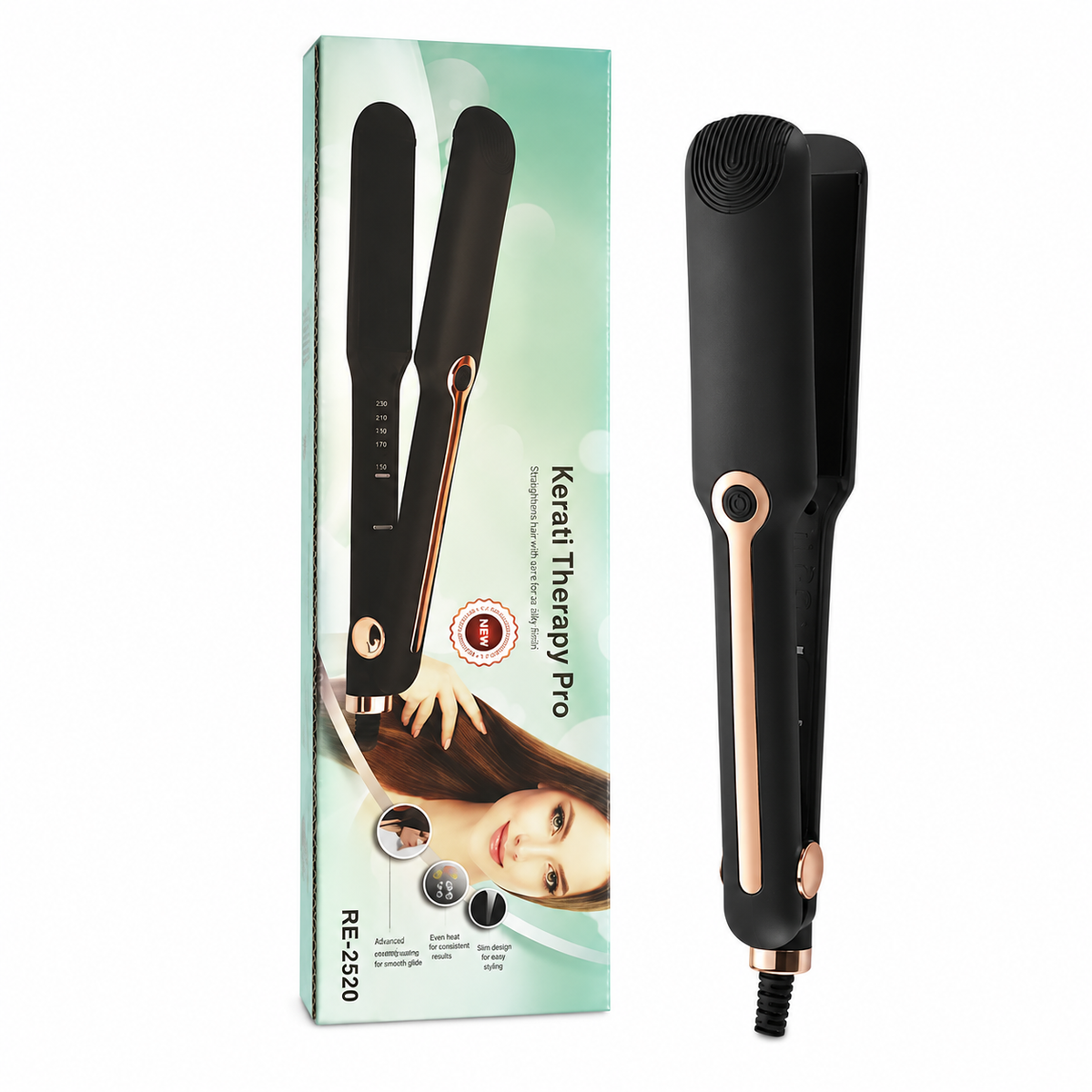 Adjustable-Temperature Ceramic Hair Straightener