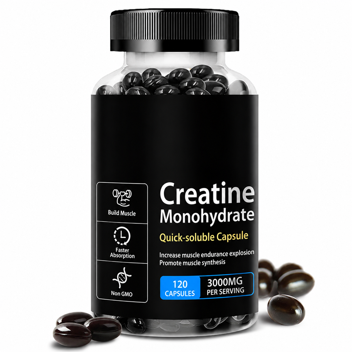Creatine Monohydrate Supplement Capsules