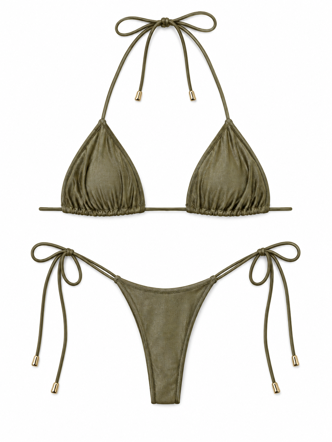 Women's Solid Bandeau Micro Bikini Set
