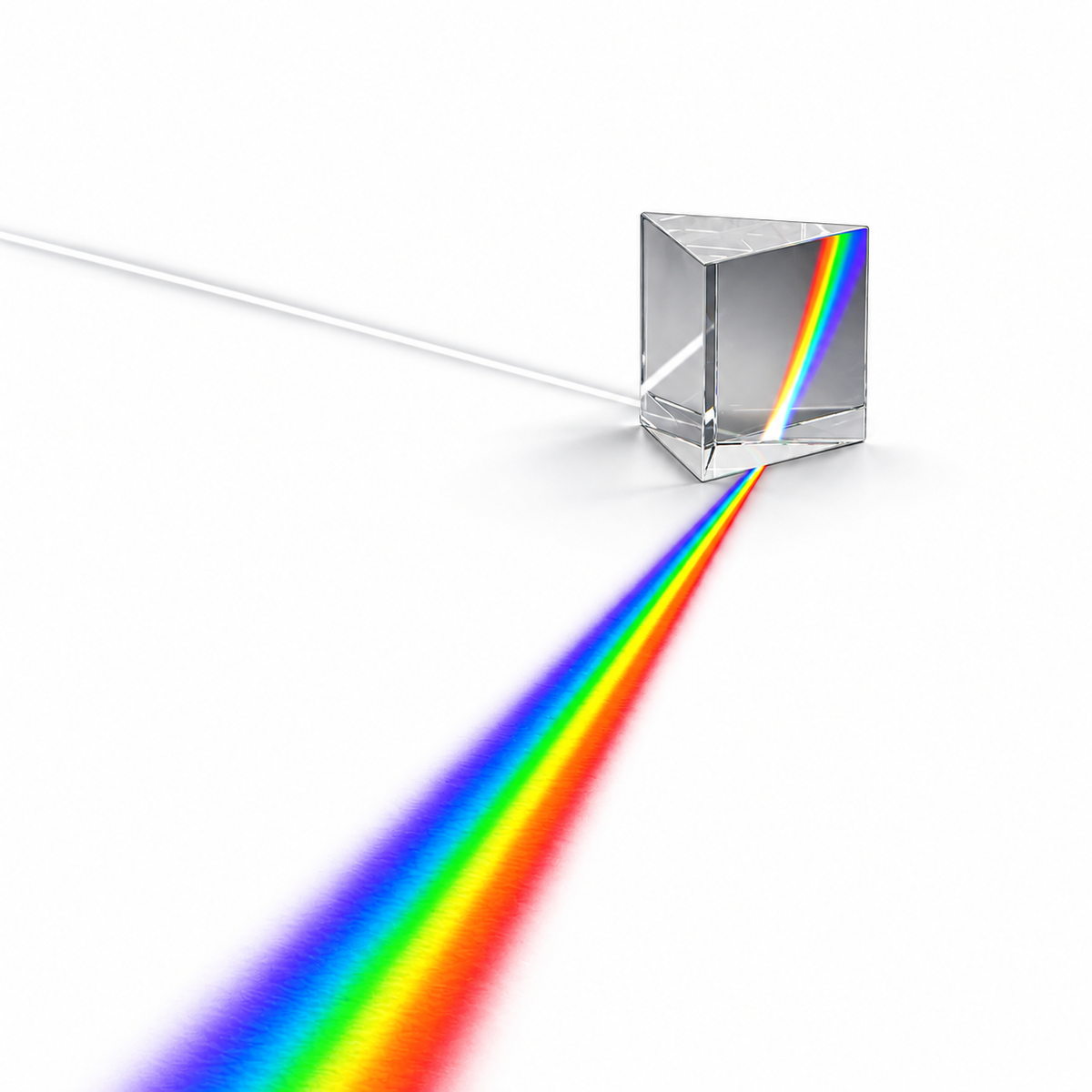 Triangular Glass Prism for Light Experiments