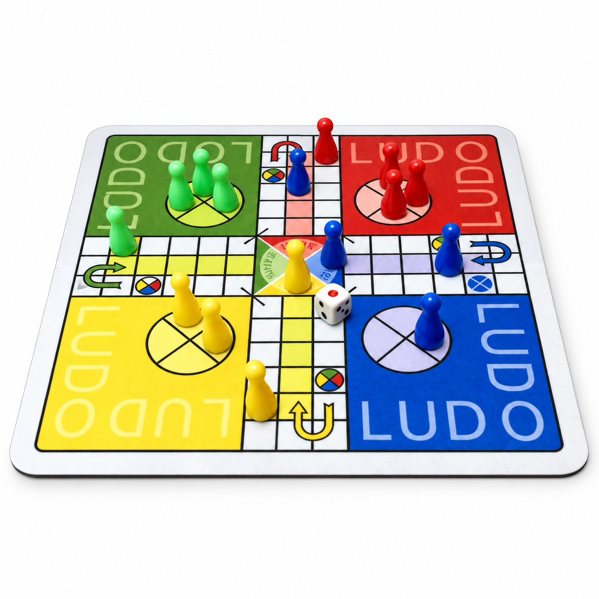 Ludo Board Game with Pieces and Dice