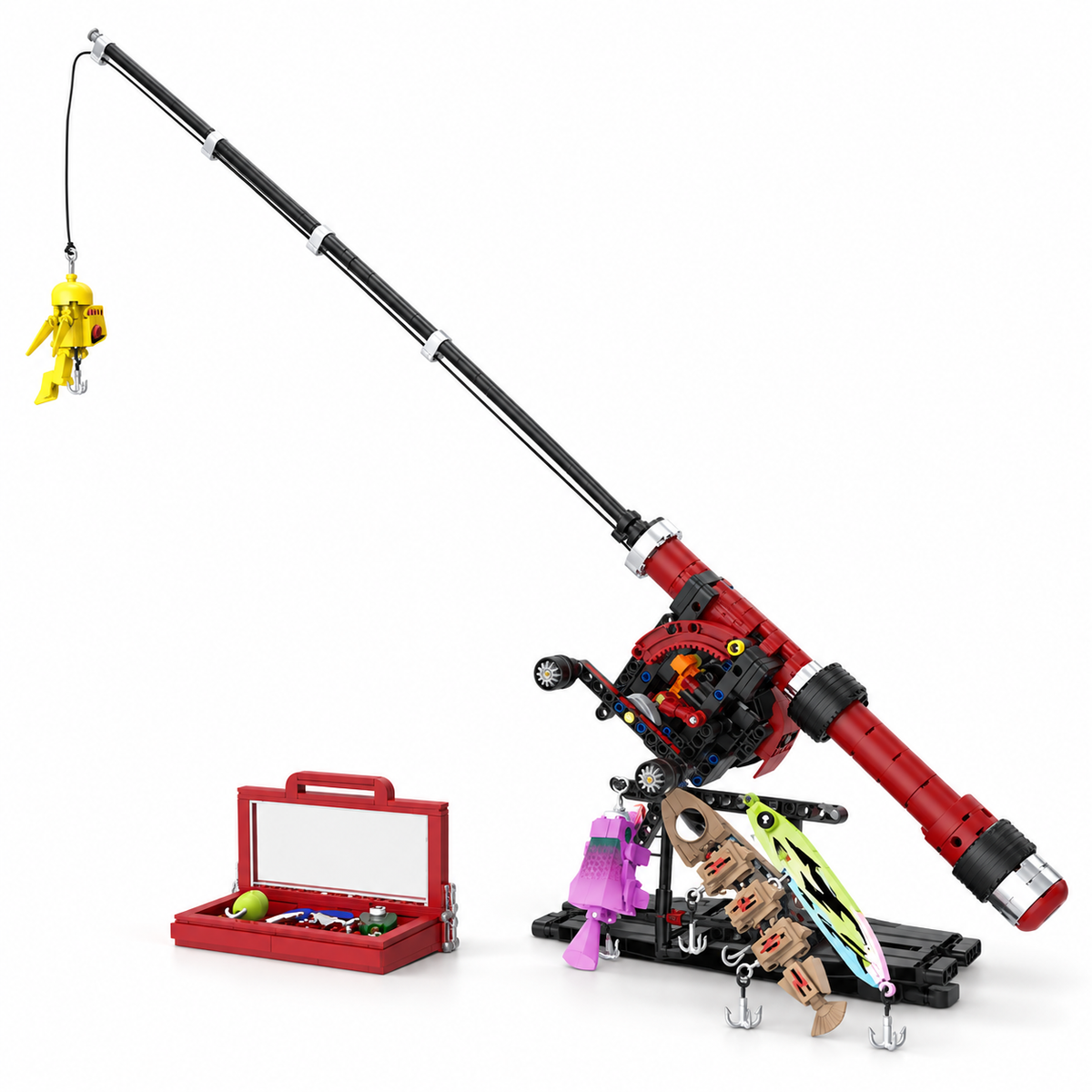 Fishing Reel Mechanical Building Block Display Model