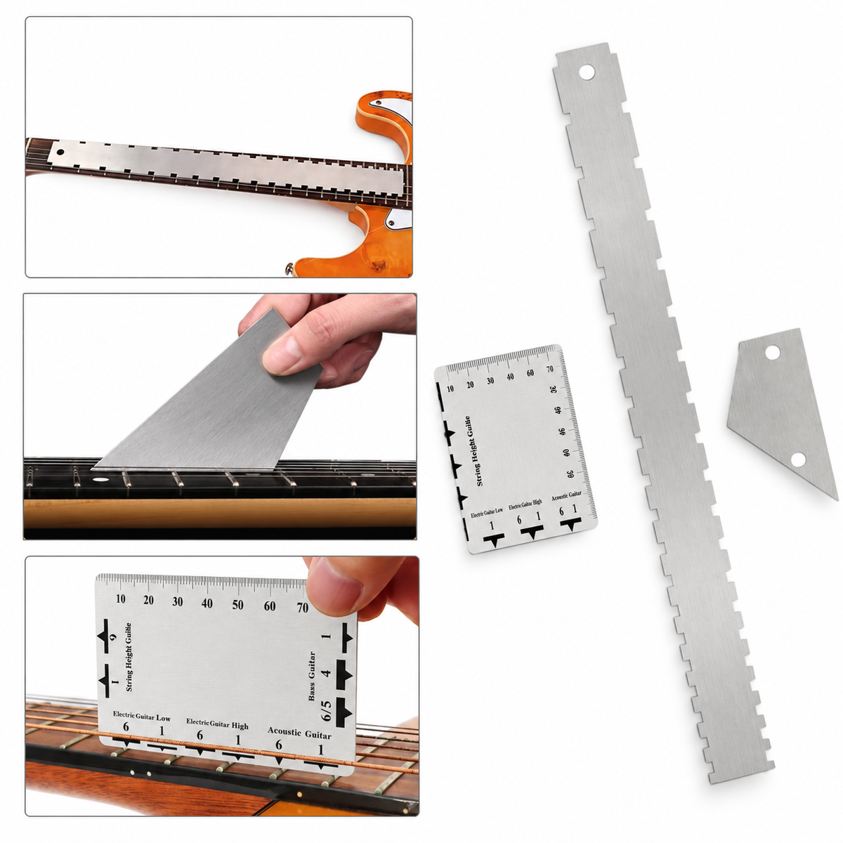 Guitar Neck and Fret Measuring Tools - 3-Piece Set