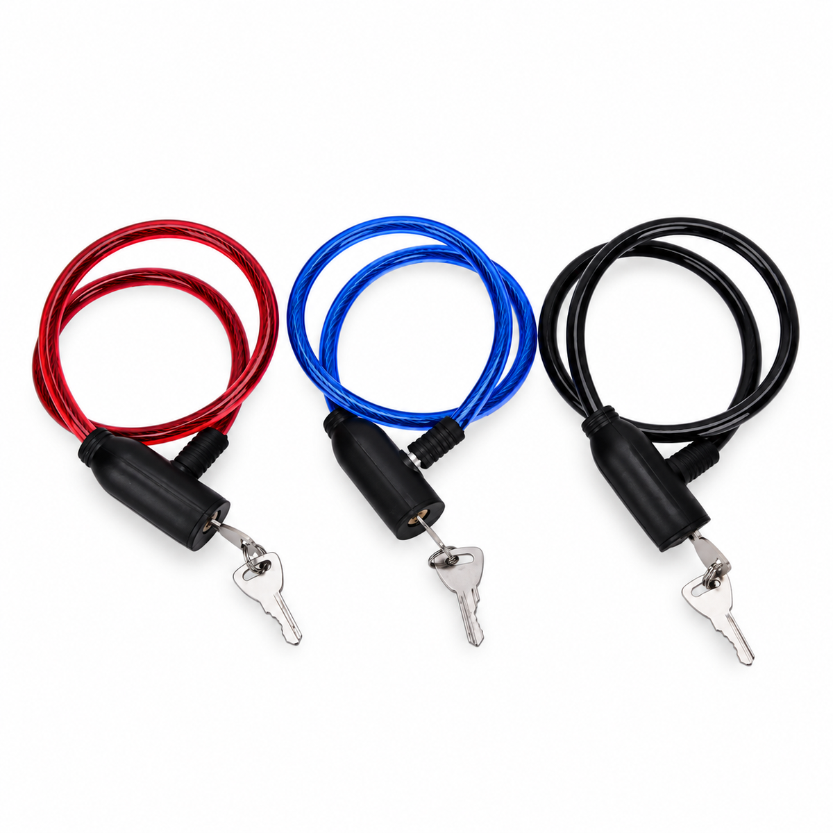 Keyed Bicycle Cable Lock with Two Keys