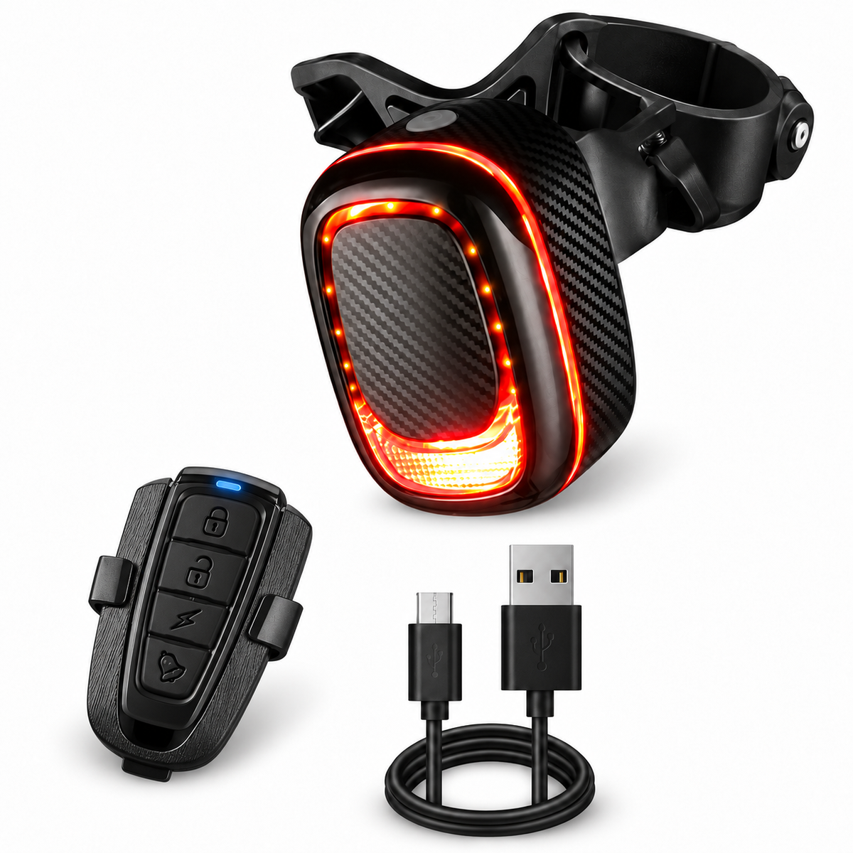 USB Rechargeable Bicycle Alarm Tail Light