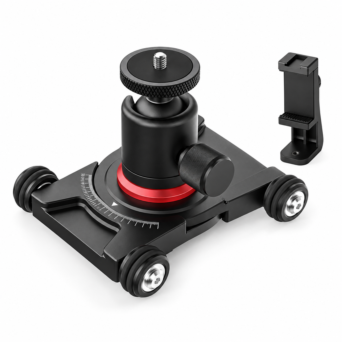 NEEWER Camera Slider Dolly with Ball Head Phone Clamp 4 Wheeled Tabletop Dolly Manual Skater with 360° Panorama for DSLR Camera