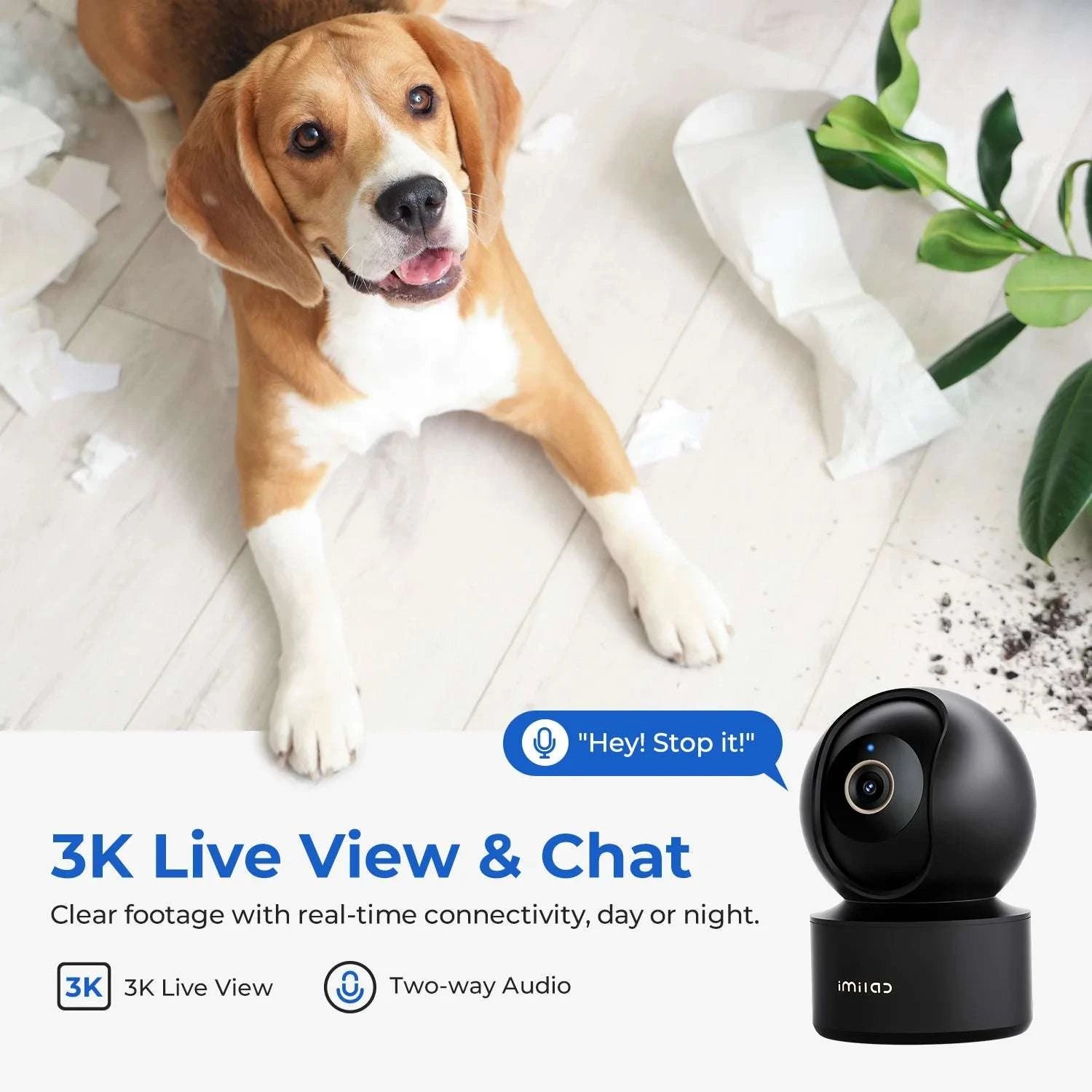 IMILAB 3K Indoor Baby Monitor Camera with 360° Tracking & Audio-C22 black 5MP / EU Plug / China Mainland