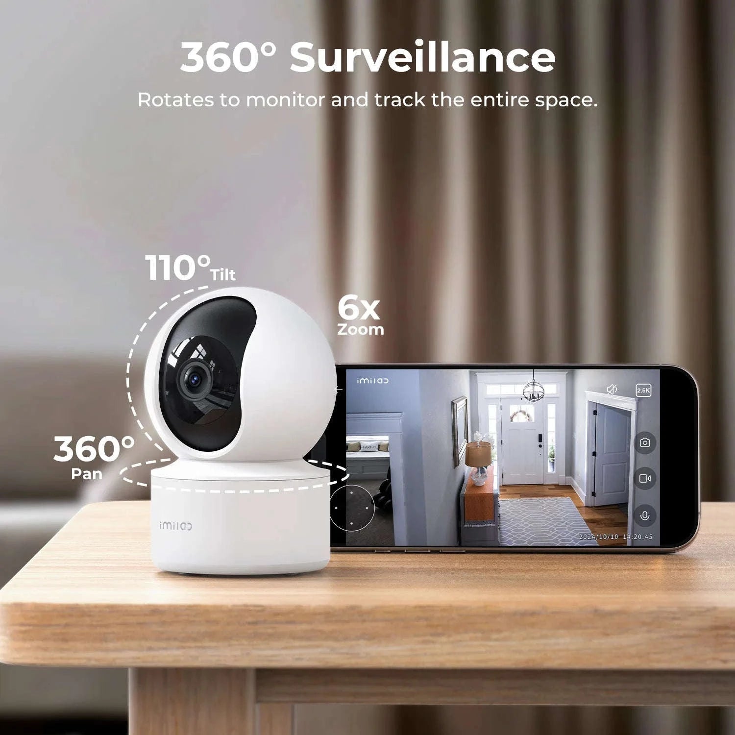 IMILAB C21 2.5K WiFi Indoor Baby Monitor with 360° Tracking-C21 EU Adapter / China Mainland