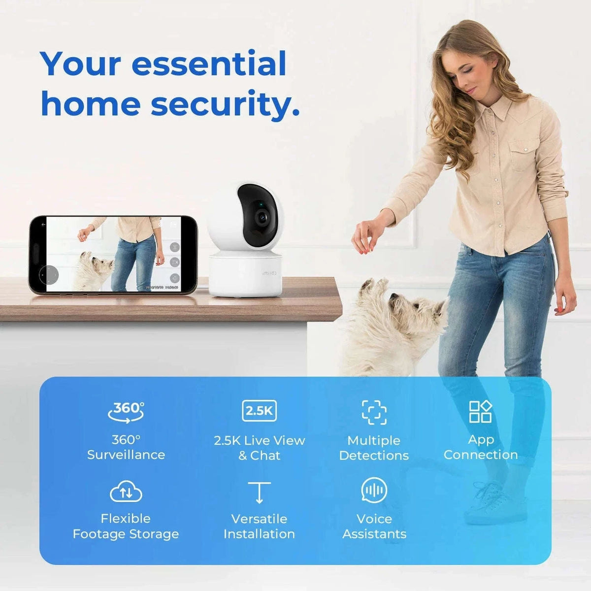 IMILAB C21 2.5K WiFi Indoor Baby Monitor with 360° Tracking-C21 EU Adapter / China Mainland