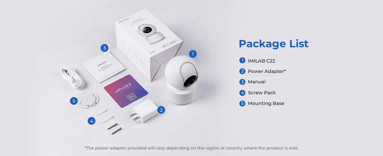 IMILAB C22 3K Indoor Security Camera 360° View Night Vision-C22 White US Plug / United States